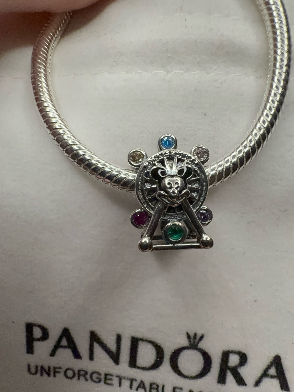 Pandora x Disney Silver Ferris Wheel Charm with Multicolor Stones - Mickey Mouse